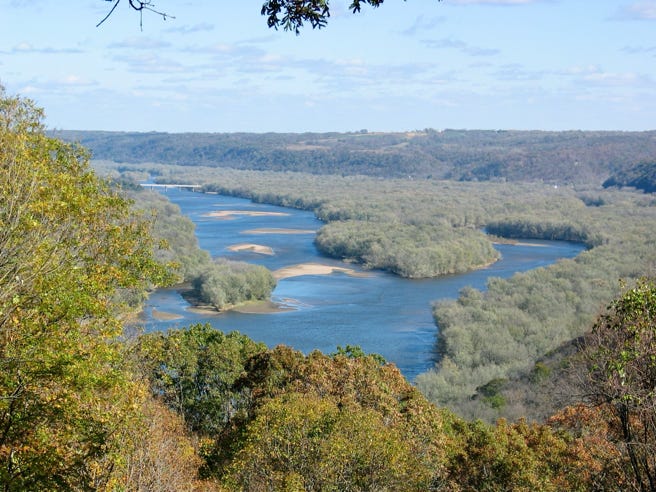 Confluence of Wisconsin and Mississippi Rivers